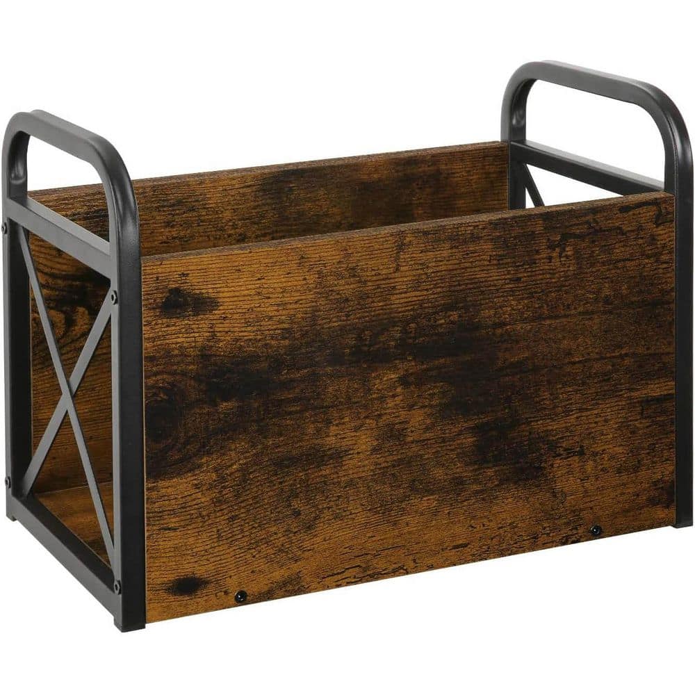Staples Magazine Racks Brown 14.17 in. x 10.43 in. Wood Freestanding Magazine Rack YASJ6S ...