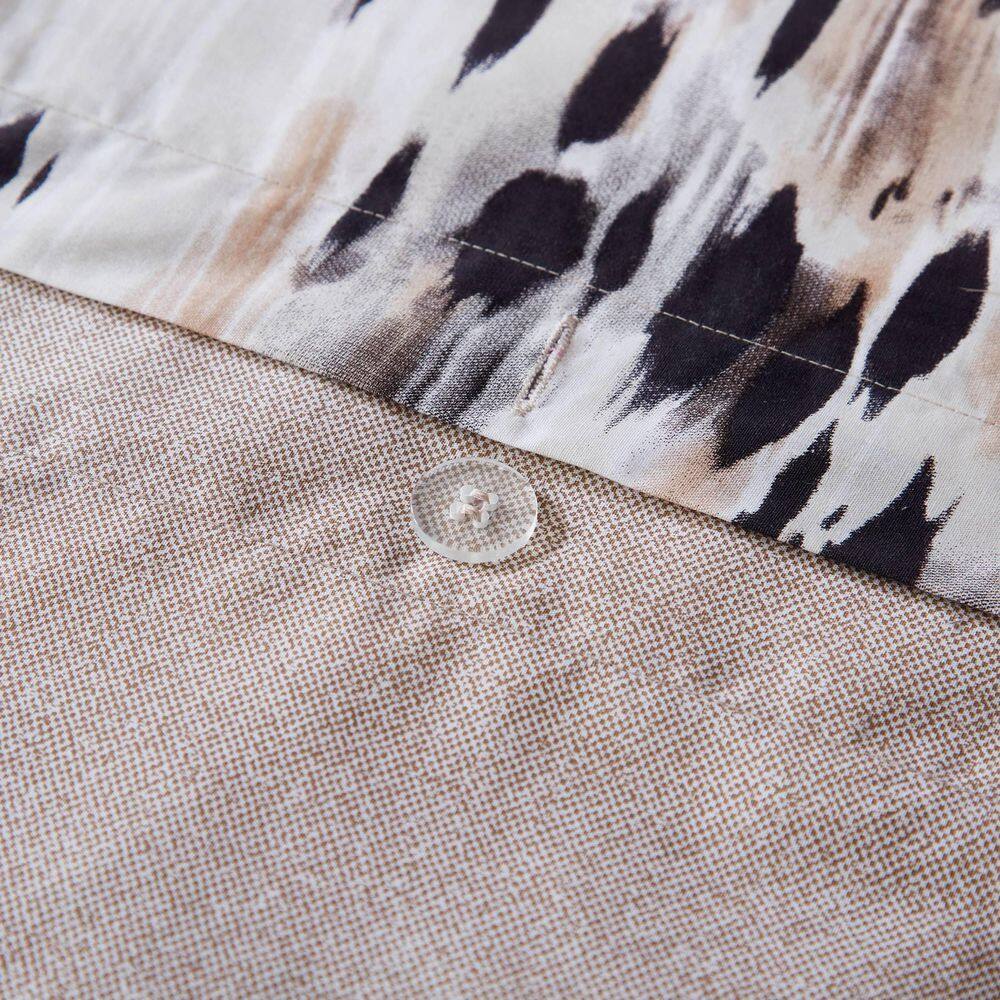 Abstract Leopard Cotton Brown Queen Duvet Cover Set