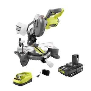 ONE+ 18V Cordless 7-1/4 in. Compound Miter Saw with 2.0 Ah Battery and Charger