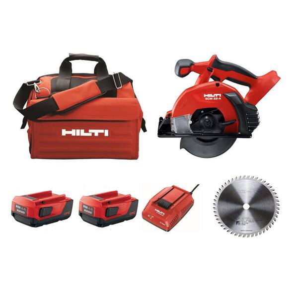 Hilti SCM 22-Volt 6-1/2 in. Lithium-Ion Cordless Compact Metal Circular Saw with Battery Pack and Bag