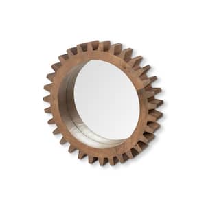 Medium Round Brown Casual Mirror (26.0 in. H x 26.0 in. W)