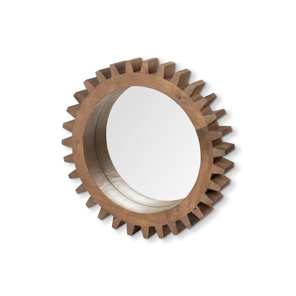 Mercana Medium Round Brown Casual Mirror (26.0 in. H x 26.0 in. W)