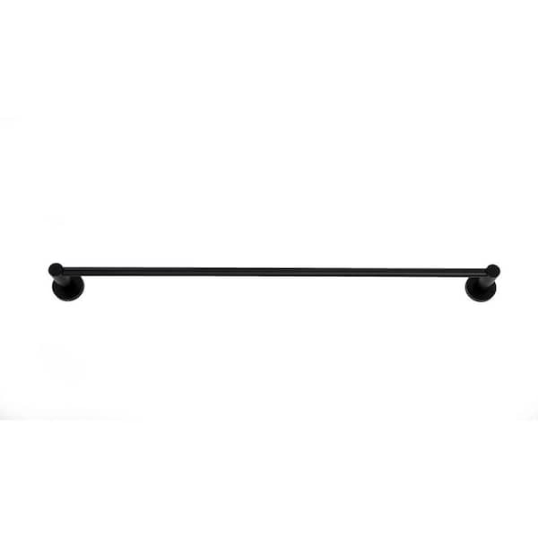 Italia Florence 24 in. Wall Mounted Towel Bar in Matte Black FL9301 ...