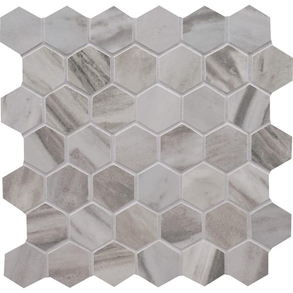 MSI Take Home Tile Sample - Ader Botticino 4 in. x 4 in. Matte Porcelain Mosaic Tile