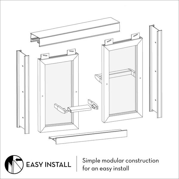 Newport 54 in. to 55.625 in. x 58 in. Framed Sliding Bathtub Door with Towel Bar in Brushed Nickel and Aquatex Glass