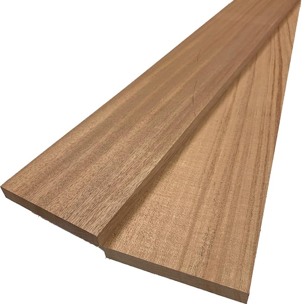 Swaner Hardwood 1 in. x 6 in. x 6 ft. African Mahogany S4S Board (2-Pack)