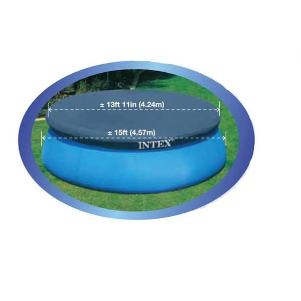 Above Ground Swimming Pool Ladder with Pump and 15 ft. Round Shape Pool Debris Cover 48 in. D