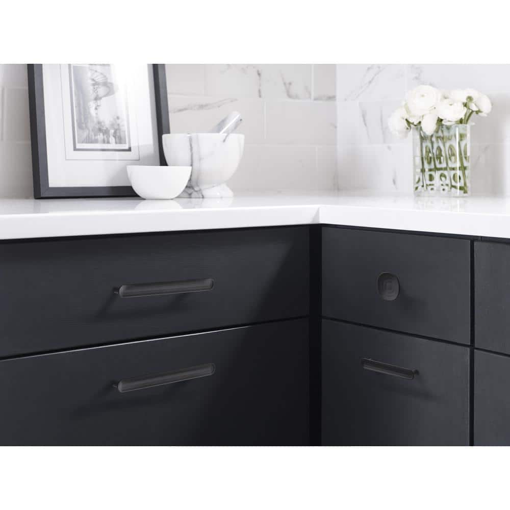 Matte Black Modern Bar Cabinet Pull with Mounting Hardware