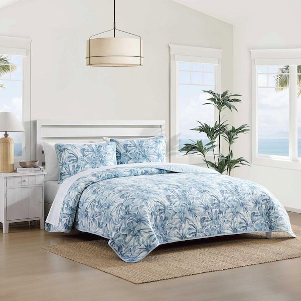 Aubrey 3-Piece Blue Cotton King Quilt Set