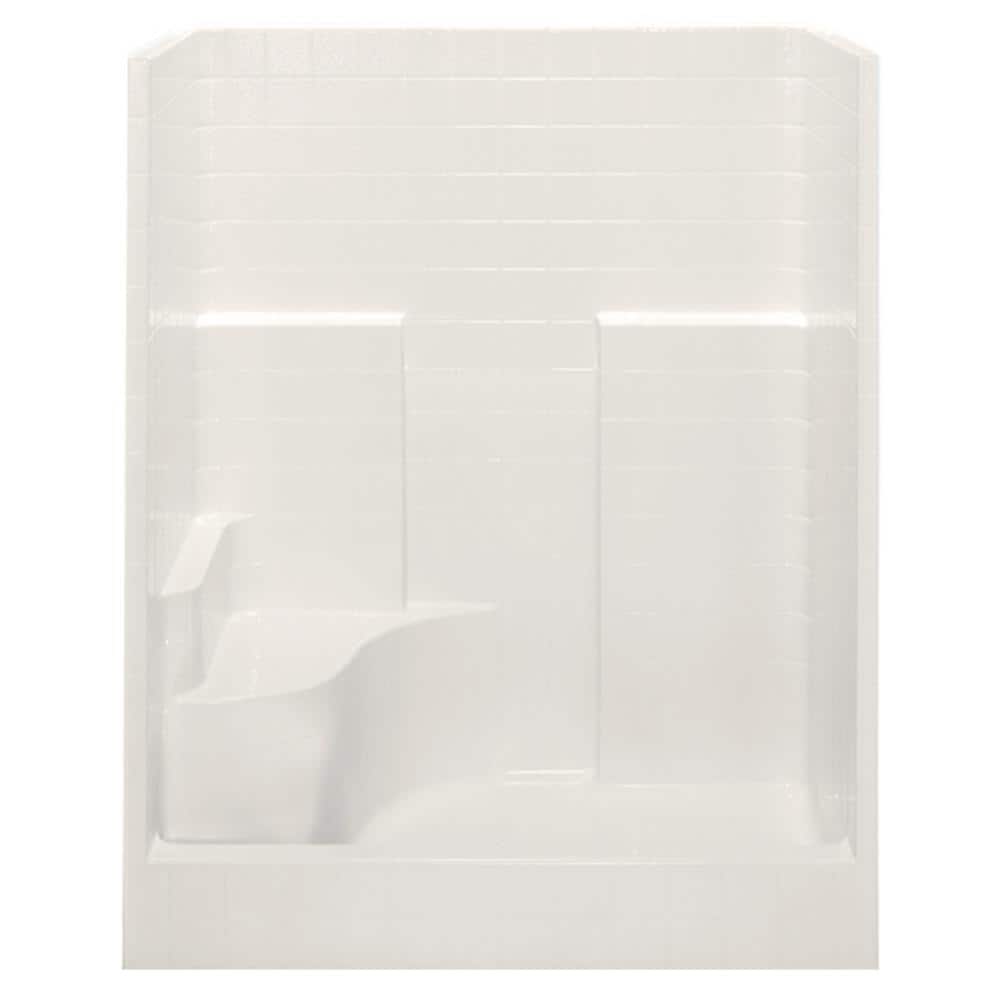 Everyday 60 in. x 35 in. x 72 in. 1-Piece Shower Stall with Left Seat and C