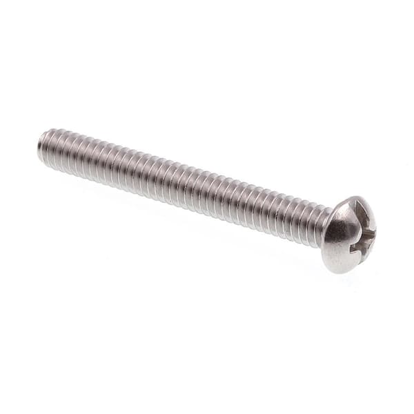 Prime-Line 1/4 in.-20 x 2 in. Grade 18-8 Stainless Steel Phillips/Slotted Combination Drive Round Head Machine Screws (50-Pack)