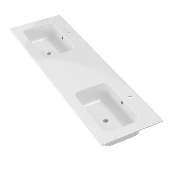 NTQ 72 in. W x 22 in. D Rectangular Double Sink Bathroom Vanity Top ...