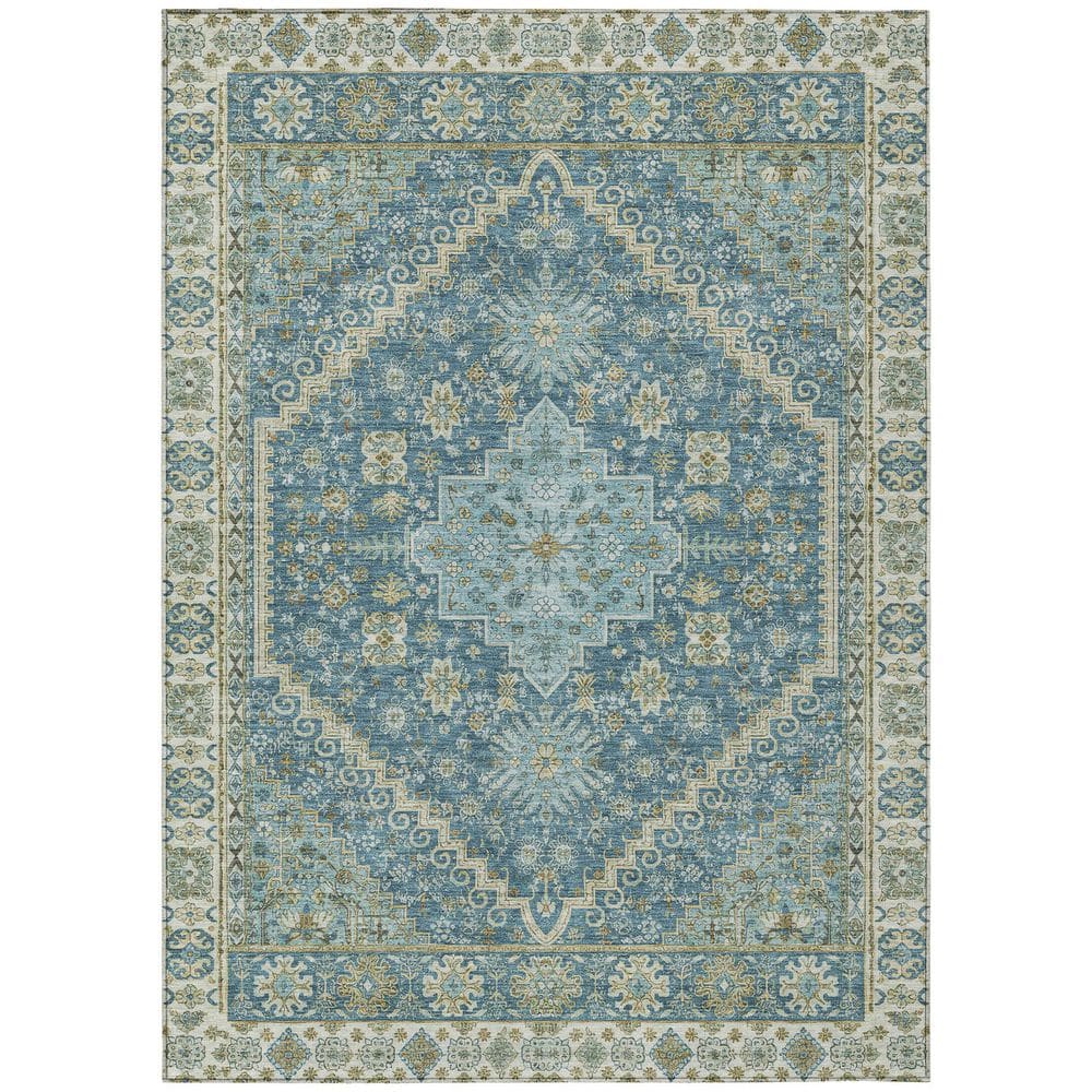 Chantille Machine Washable Indoor/Outdoor Abstract ACN2806 Aqua 8 ft. x 10 ft. Area Rug price history on PriceWatchPro