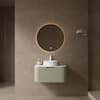 Nivencai 30 in. Floating Avocado Green Bath Vanity with White Ceramic Top and White Ceramic ...