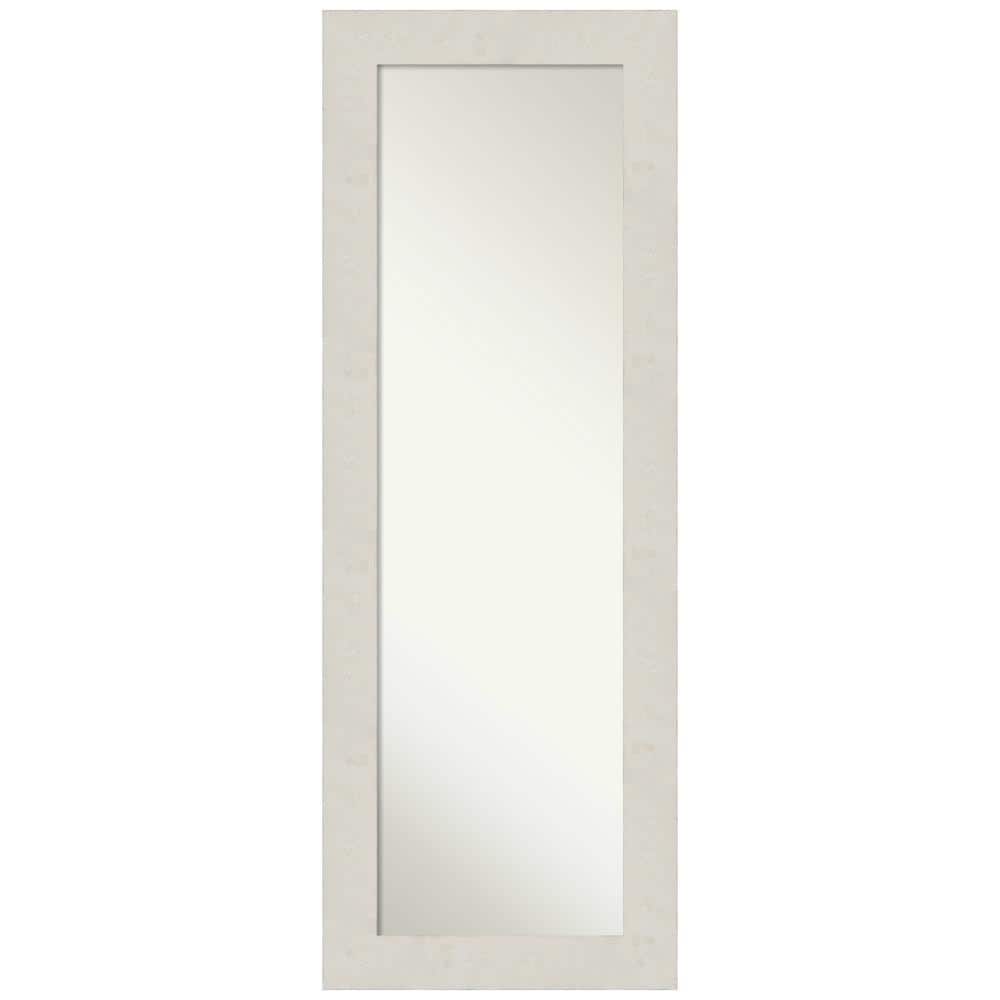 Rustic Plank White Woodgrain Full-Length Rectangular Mirror