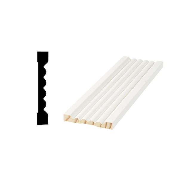 WG 1006 9/16 in. x 3-9/16 in. Primed Finger-Jointed Reeded Door and Window Casing