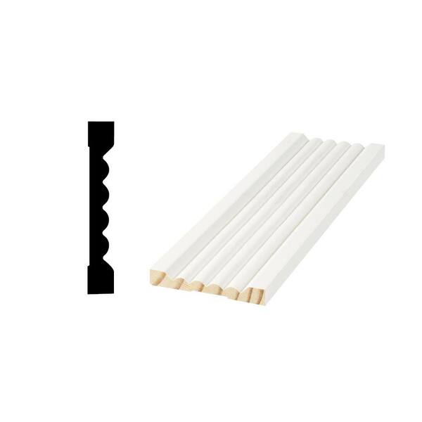 Woodgrain Millwork WG 1006 9/16 in. x 3-9/16 in. x 96 in. Primed Finger-Jointed Pine Reeded Casing