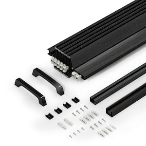 36 in. x 80 in. Black Finished PVC Interior Folding Accordion Door with Hardware Kit