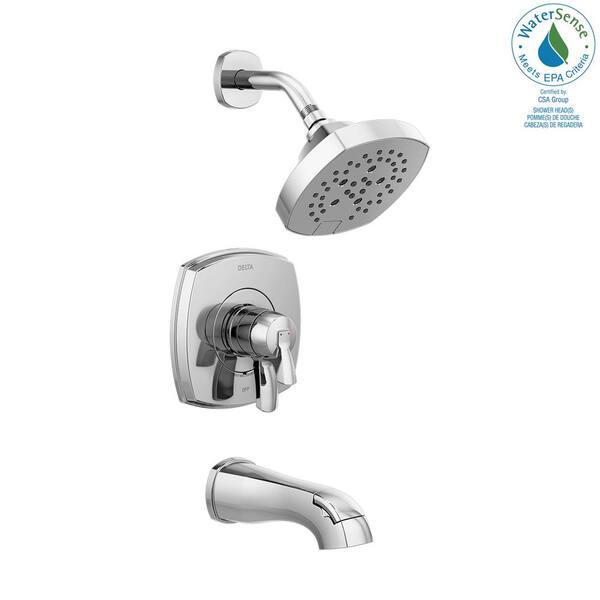 Delta Stryke 1-Handle Wall Mount 5-Spray Tub and Shower Faucet Trim Kit in Chrome (Valve Not Included)