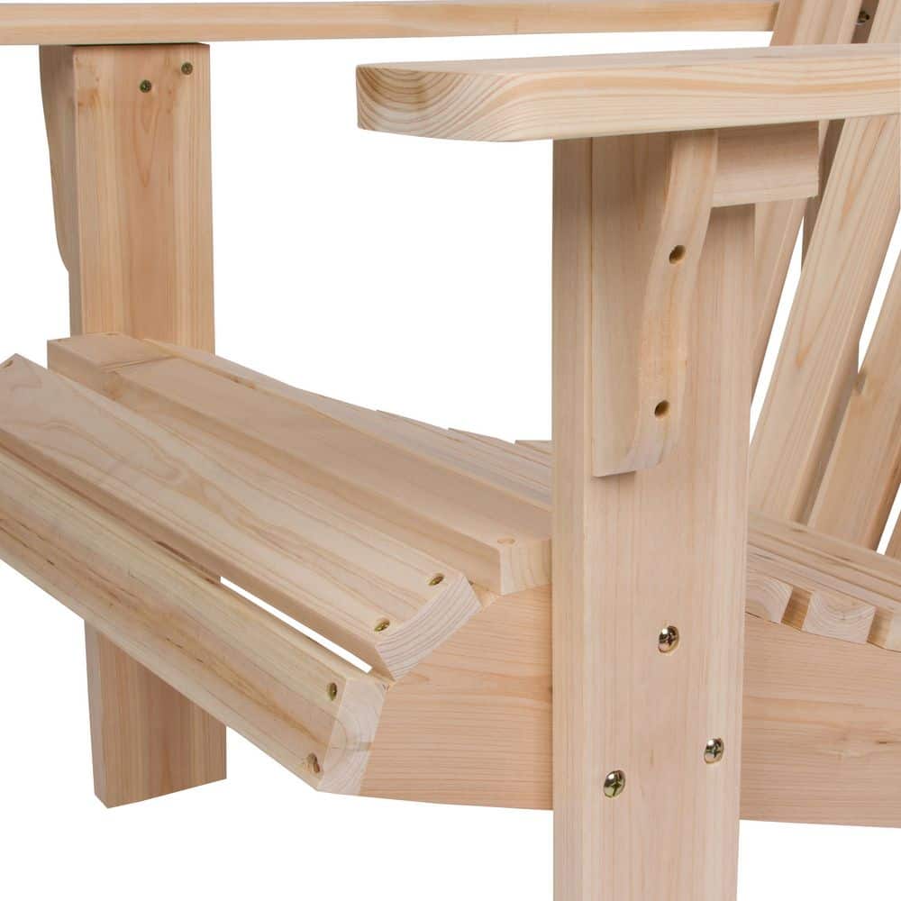 Natural Cedar Wood Adirondack Chair with Wide Arms