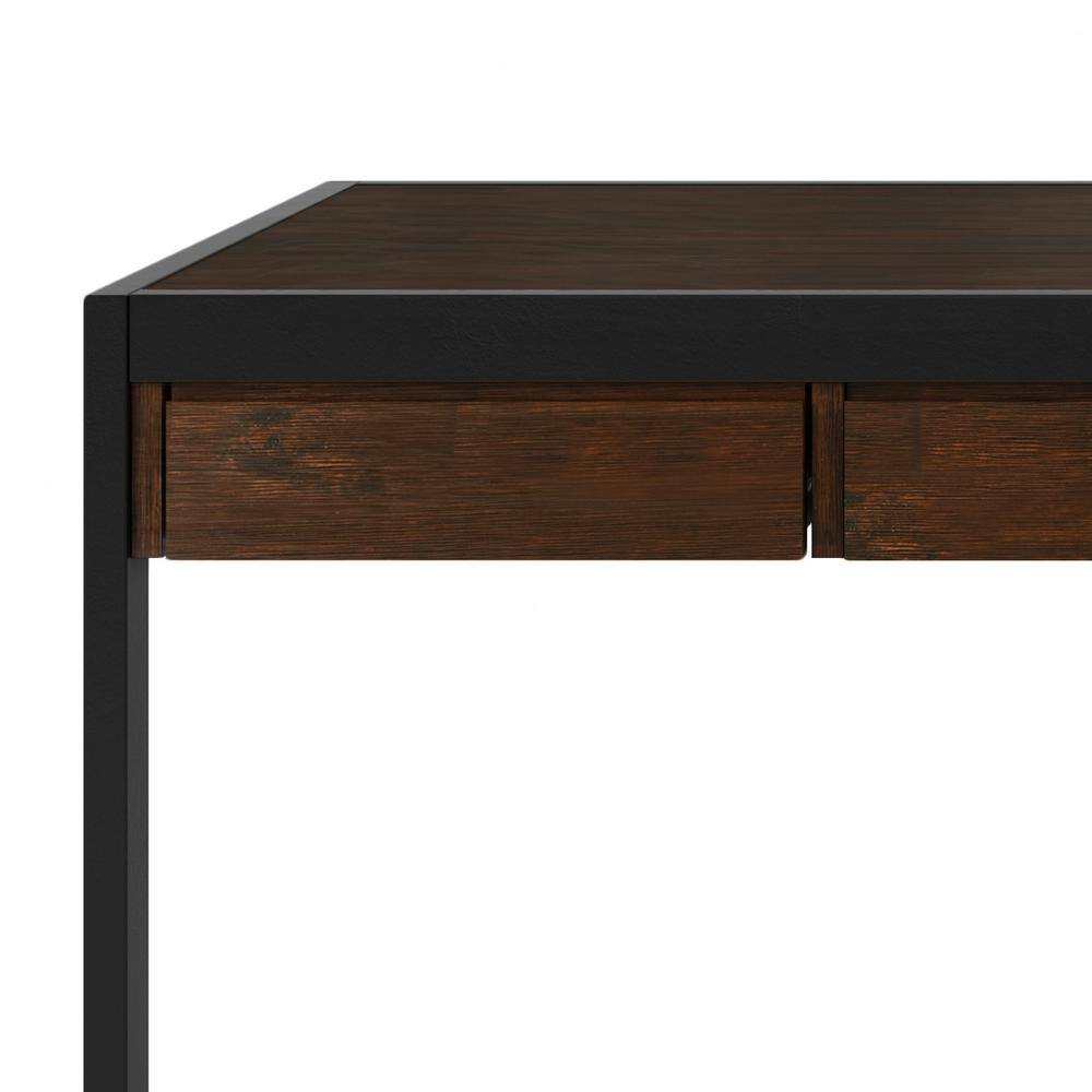 Erina Farmhouse Brown Solid Acacia Wood Desk with Keyboard Tray