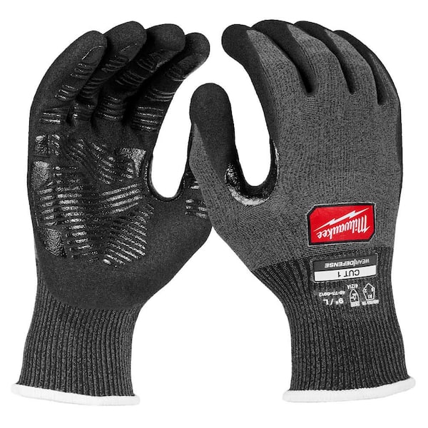 Milwaukee Cut Level 1 Nitrile Dipped Gloves w/ WEAR-DEFENSE