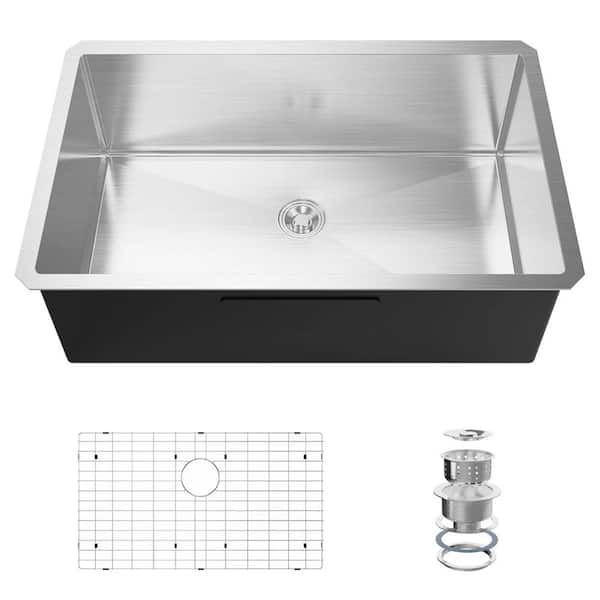 30 in. Drop-in Single Bowl Stainless Steel Sink Kitchen with Protector