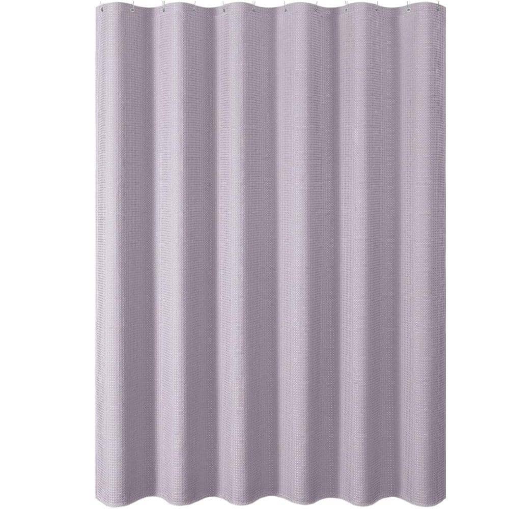 Heavy Duty Waffle Textured 72 in. W x 72 in. L Fabric Shower Curtain Sets i