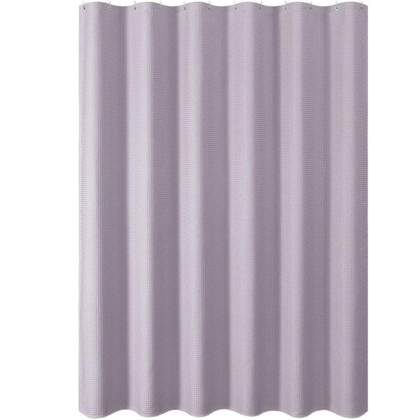 Aoibox Heavy Duty Waffle Textured 72 in. W x 72 in. L Fabric Shower Curtain Sets in Lavander