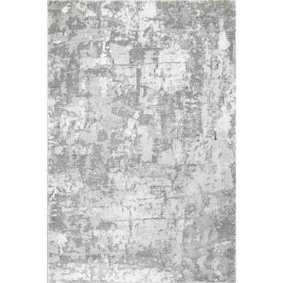 Francis Cloud Silver 5 ft. x 8 ft. Abstract Area Rug