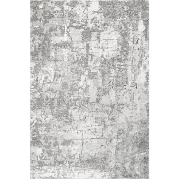 nuLOOM Francis Cloud Abstract Silver 8 ft. x 10 ft. Area Rug