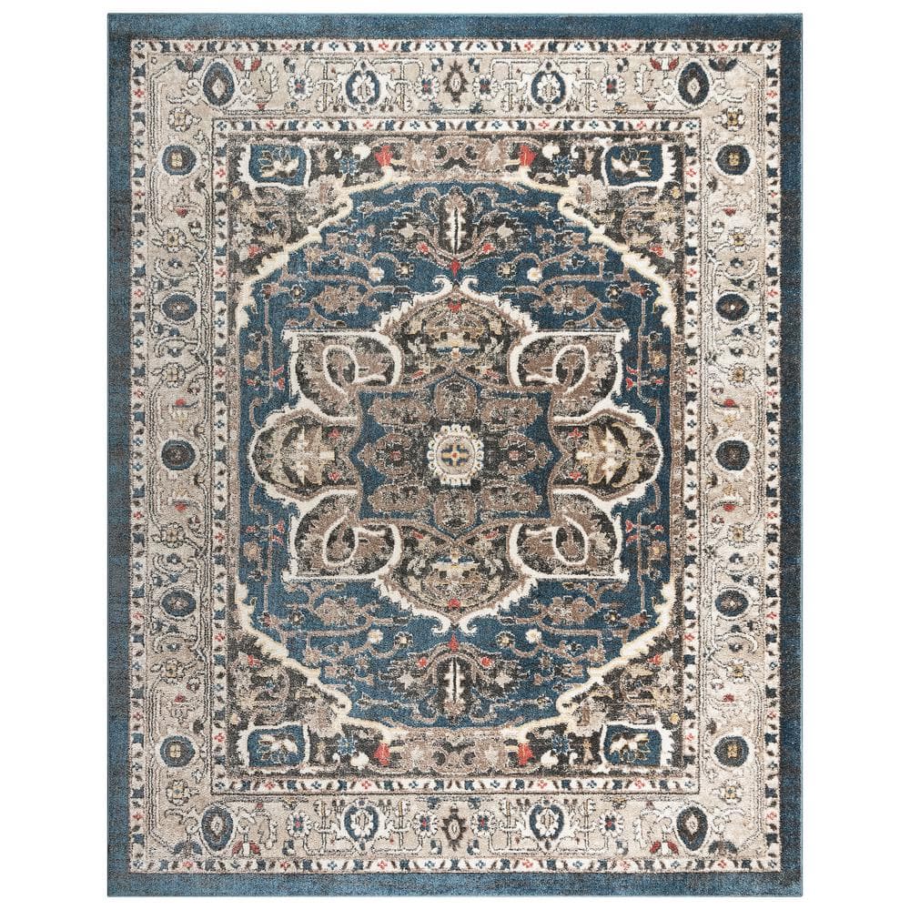 Heirloom Blue and Beige Tufted Rectangular Area Rug