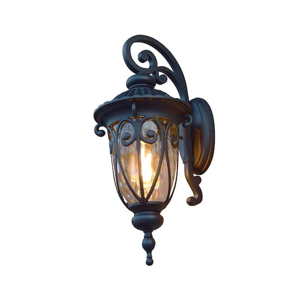 Unbranded Hailee 1-Light Matte Black Outdoor Wall Lantern Sconce