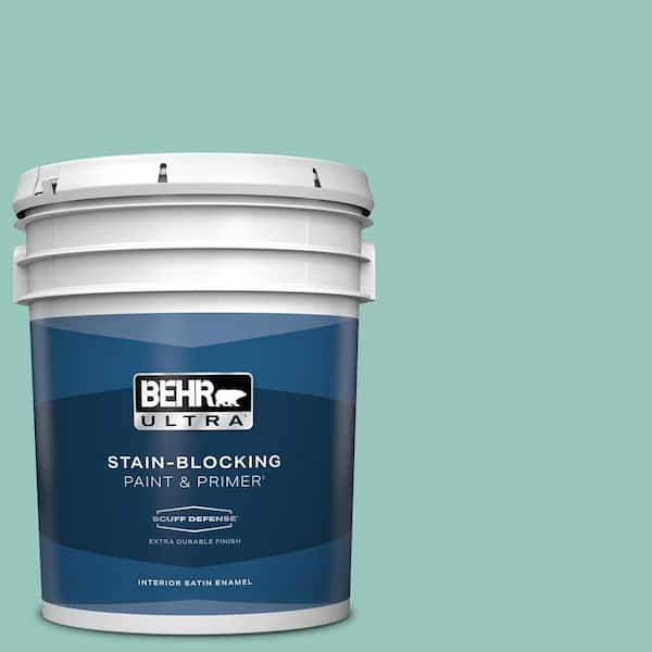 BEHR ULTRA 5 gal. #490D-4 Eucalyptus Leaf Extra Durable Satin Enamel Interior Paint & Primer