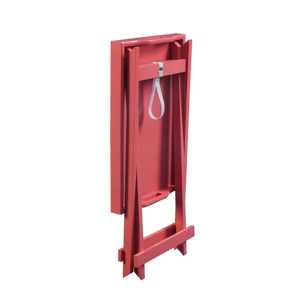 Coral Bliss 22" Foldable Tray Table with Solid Wood Legs