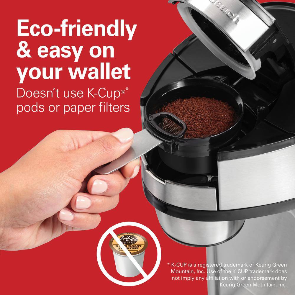 Hamilton Beach Silver Single-Serve Coffee Maker with Permanent Filter