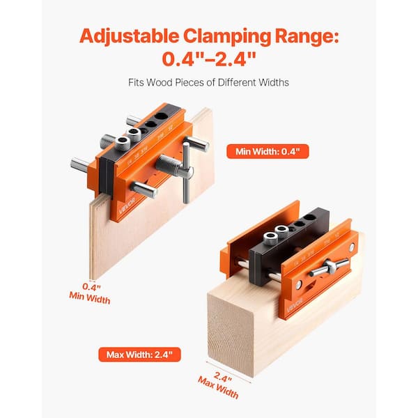 Dowel Jig Kit 3-10 Mm-Es Önközpontú Fúróvezető Lokátor Acél Persely