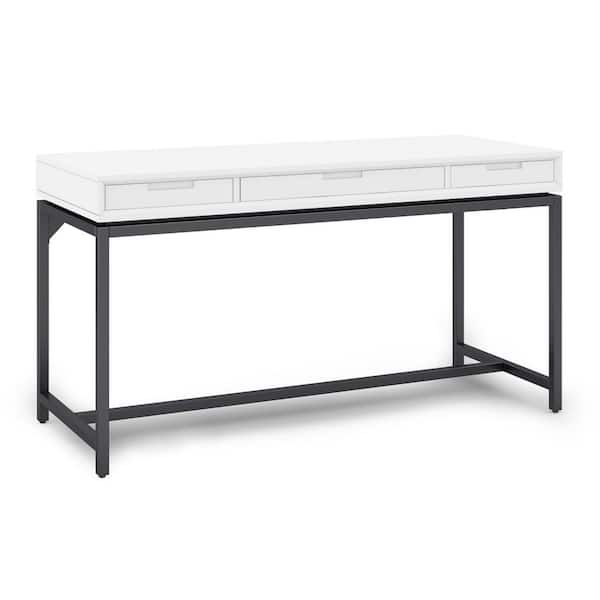 Simpli Home Banting Solid Hardwood Industrial 60 in. Wide Desk in White