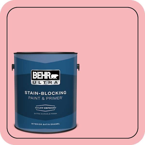 BEHR ULTRA 1 gal. #130A-3 Ballerina Pink Extra Durable Satin Enamel Interior Paint & Primer