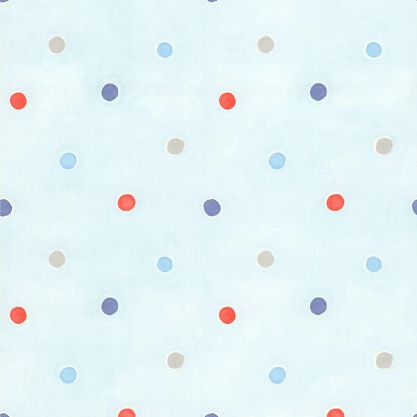 Brewster Kids World Sprinkles Light Blue Polka Dot Wallpaper Sample