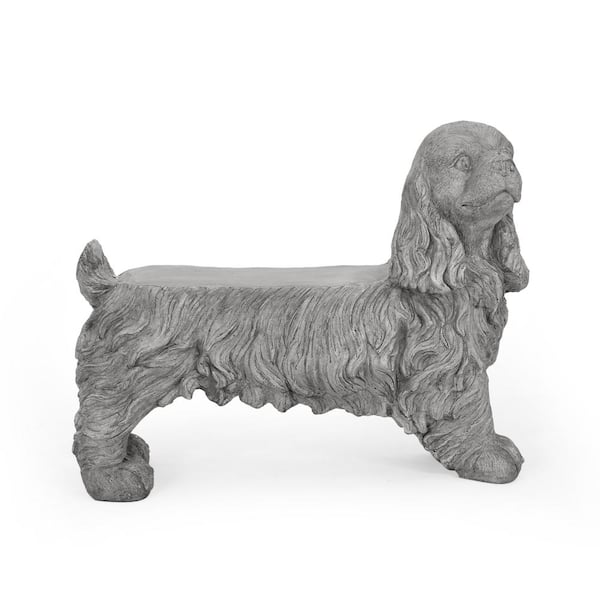 Carlysle 31.25 in. Grey Stone Outdoor Patio Bench