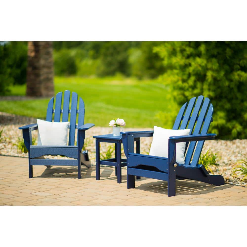 Durogreen Icon Navy Recycled Plastic Folding Adirondack Chair With