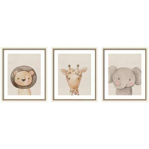 3 Piece Belmont "Baby Animal Portrait" by The Creative Bunch Studio Animals Framed Art Print Set 26 in. x 70 in.