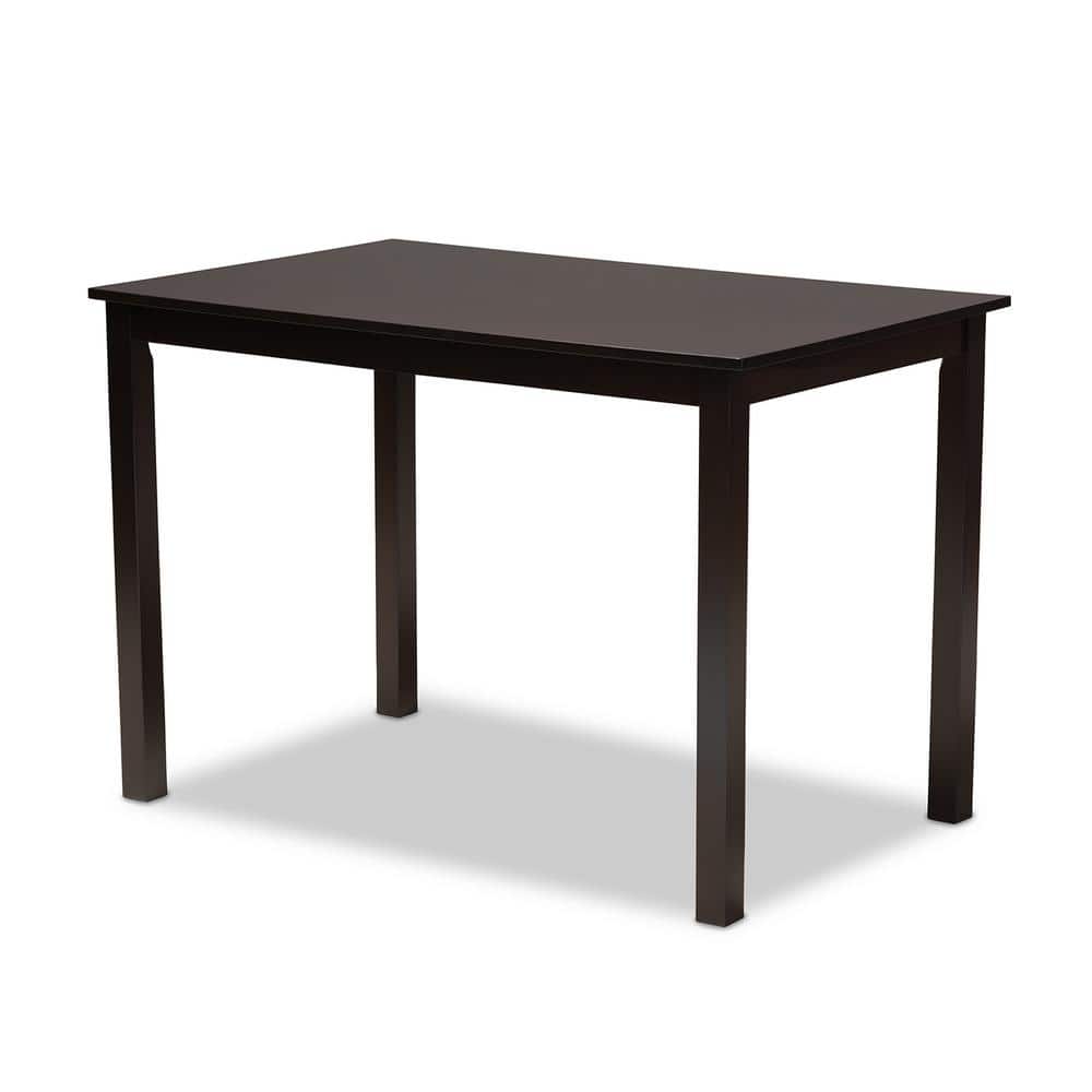 Verner Sand Upholstered Espresso 5-Piece Dining Set with Rubberwood