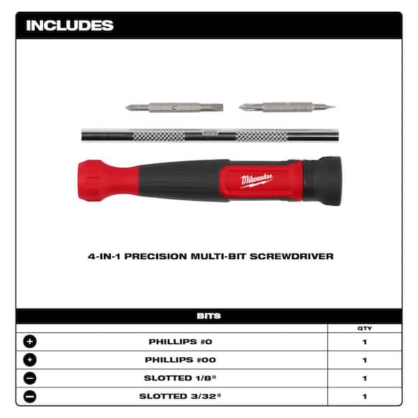 Milwaukee - Folding Metric Hex Key Set (8-Piece) with 4-in-1 Precision Multi-Bit Screwdriver