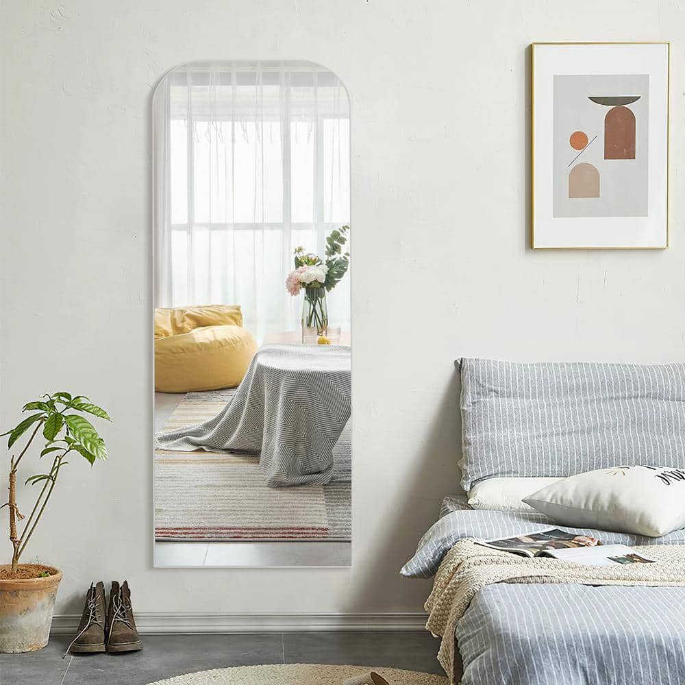 21 in. W x 64 in. H Iron Frame Full Length Mirror in Silver
