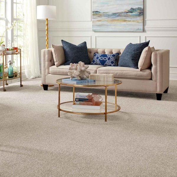 Tides Edge - Magnolia Beige 50 oz. Triexta PET Texture Installed CarpetCarpet