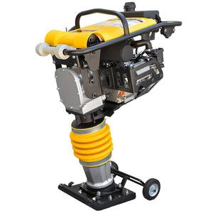 6.5 HP 4-Stroke Gas Impact Jumping Jack Tamping Rammer Vibratory Asphalt/Soil Plate Compactor with Wheel Kit