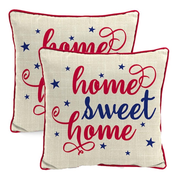 18 in. L x 18 in. W x 5 in. T Home Sweet Home Outdoor Throw Pillow(2-Pack)