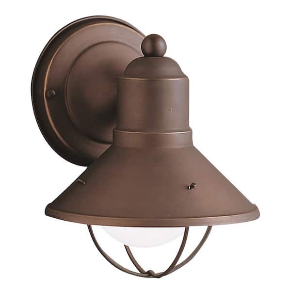 KICHLER Seaside 1-Light Olde Bronze Outdoor Hardwired Barn Sconce with No Bulbs Included (1-Pack)